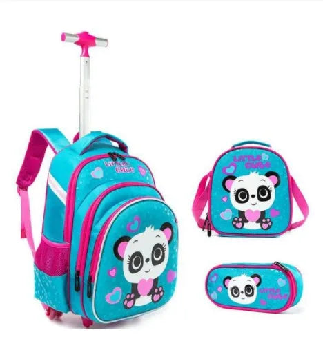 Three-piece Trolley Bag For Primary School Students - Enfance-Heureuse