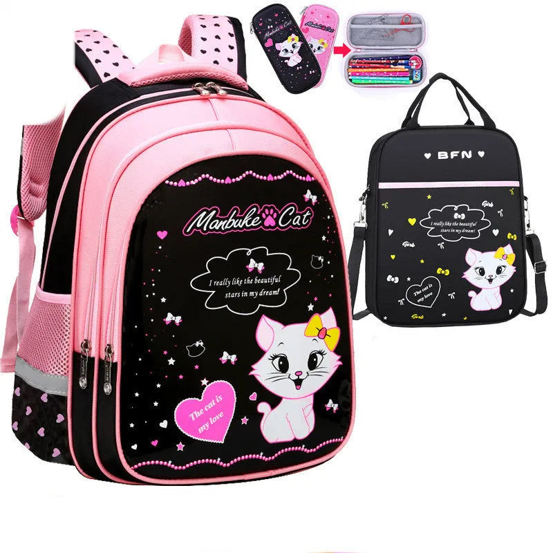 Enfants École Mignon Chat Impression Sac À Dos