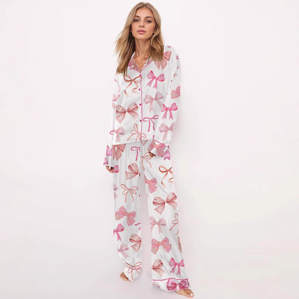 Pijama estampado bonito, traje de manga larga, traje para dama