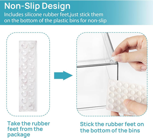 1 2 4 Pack Clear Stackable Storage Drawers, 11.2cm, 4.4in Tall Acrylic Bathroom Makeup Organizer,Plastic Storage Bins For Vanity, Undersink, Kitchen Cabinets, Pantry, Home Organization - Enfance-Heureuse