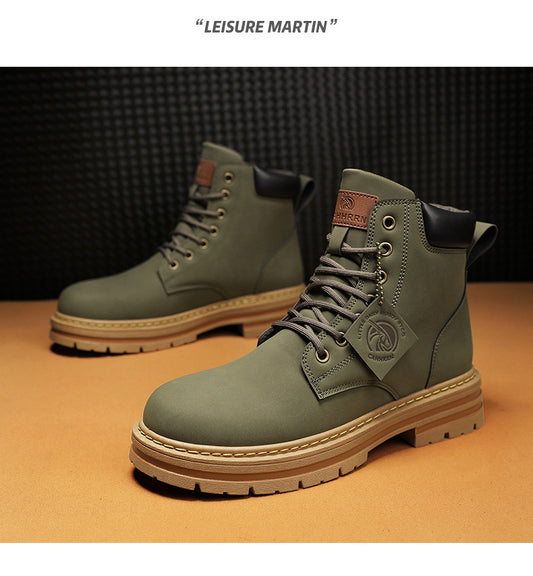 Men's Boots Plus Size Vintage Leather Worker Boot - Enfance-Heureuse