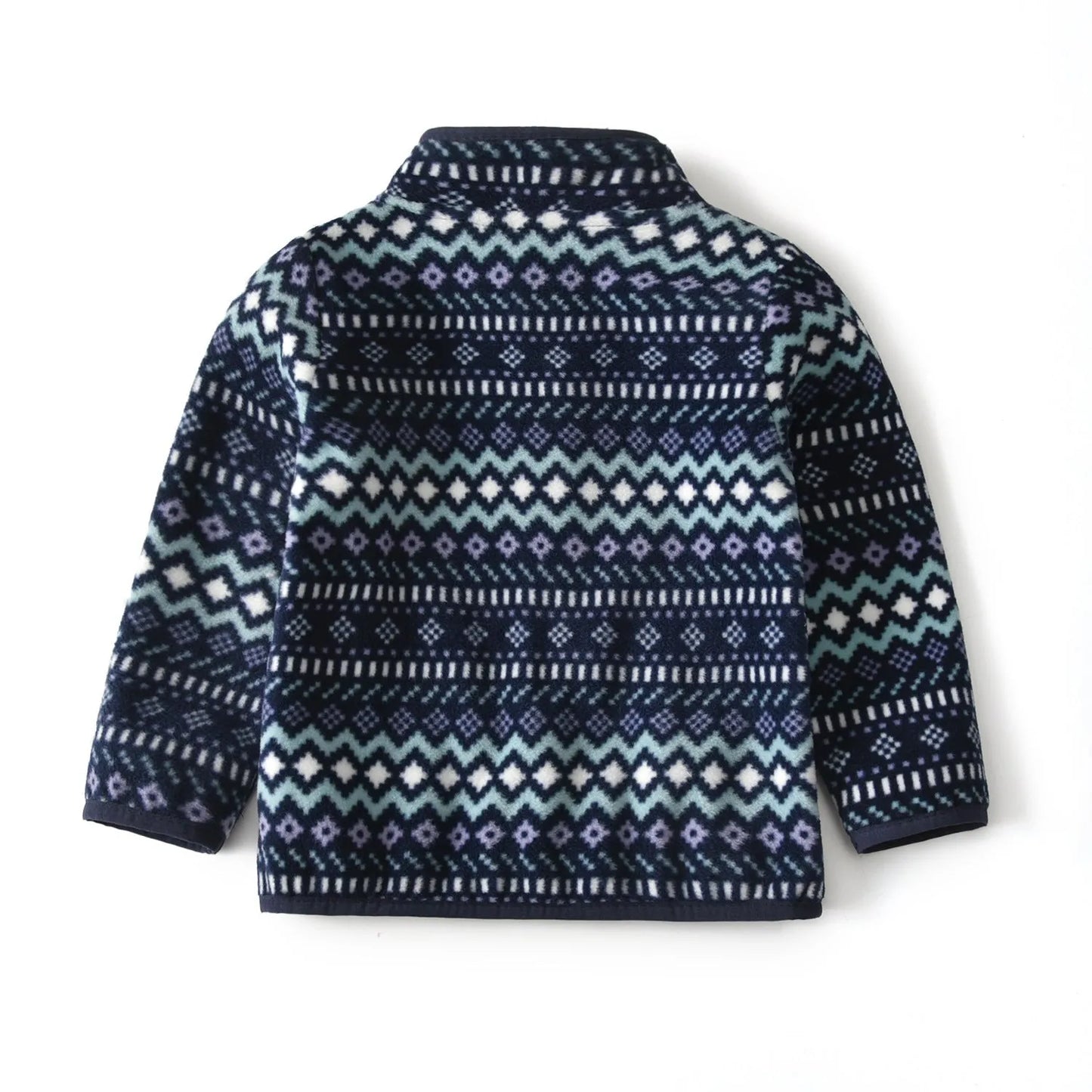 Bébé Polaire Veste Bleu Marine Rayé Mince À Manches Longues Col montant Haut