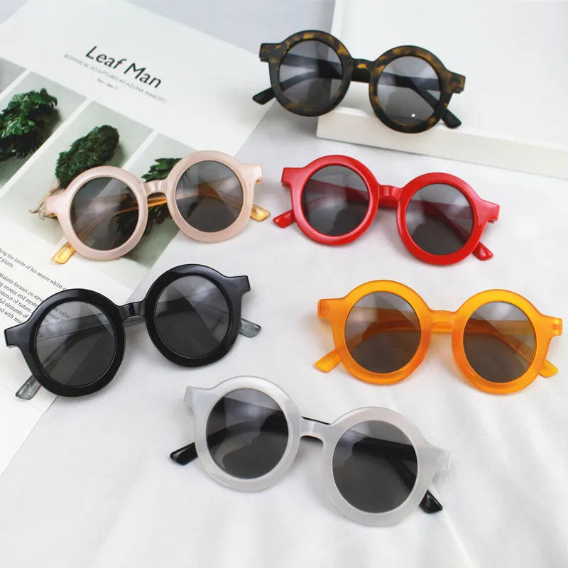 Style coréen Enfants de lunettes de Soleil Rondes Hommes