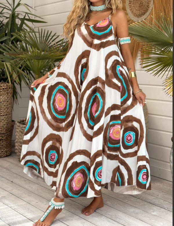 European And American Bohemian Style Printing Loose Casual Dress