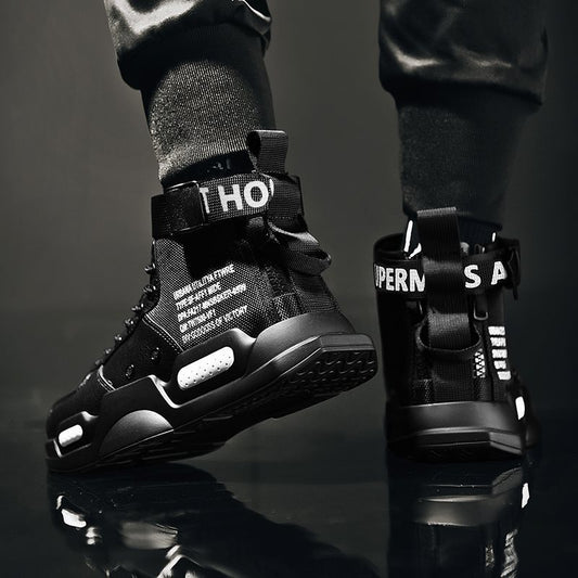 Martin Boots Motorcycle Black Work Shoes - Enfance-Heureuse