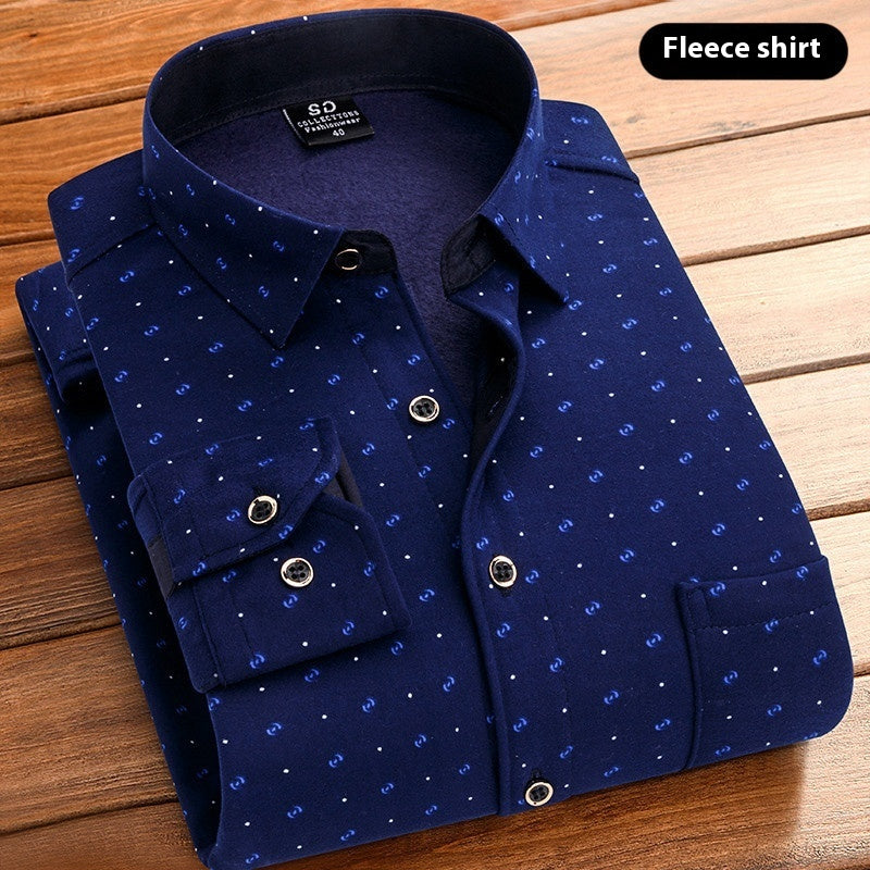 Thickened Velvet Padded Shirt Thermal Plaid