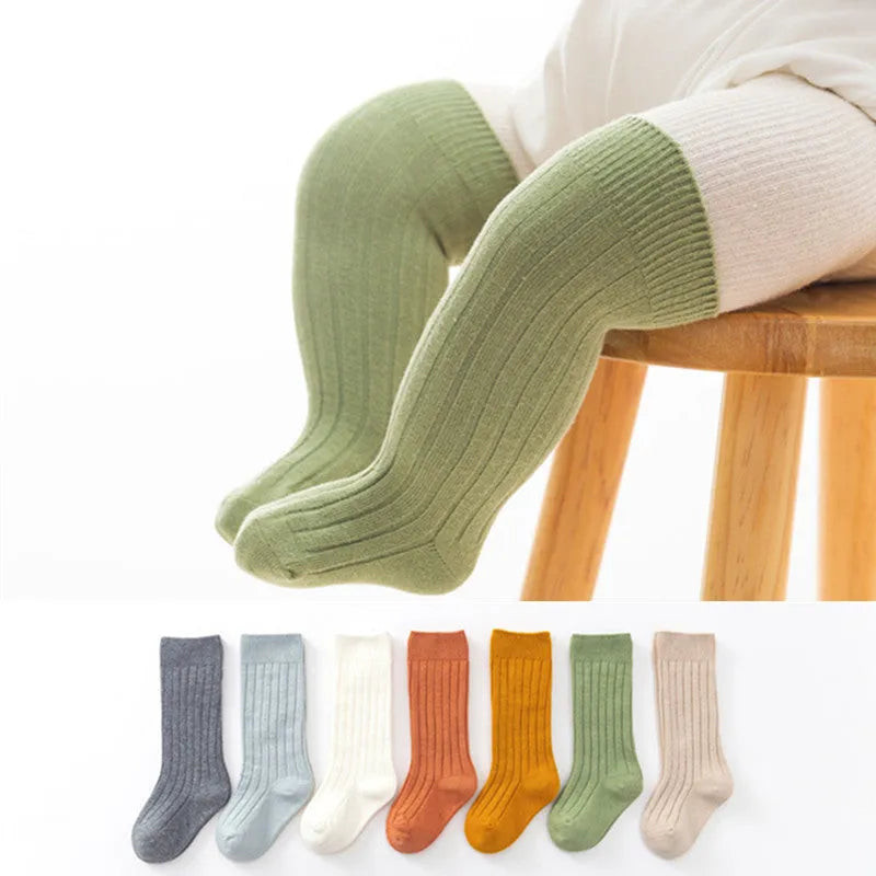 Double Needle Baby Knee Length Socks