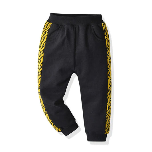 CUHK Enfants À Manches Longues Imprimé Fermeture Éclair Chemise Casual Pantalon De Sport Mis Noir Deux-Pièce Ensemble - Enfance-Heureuse