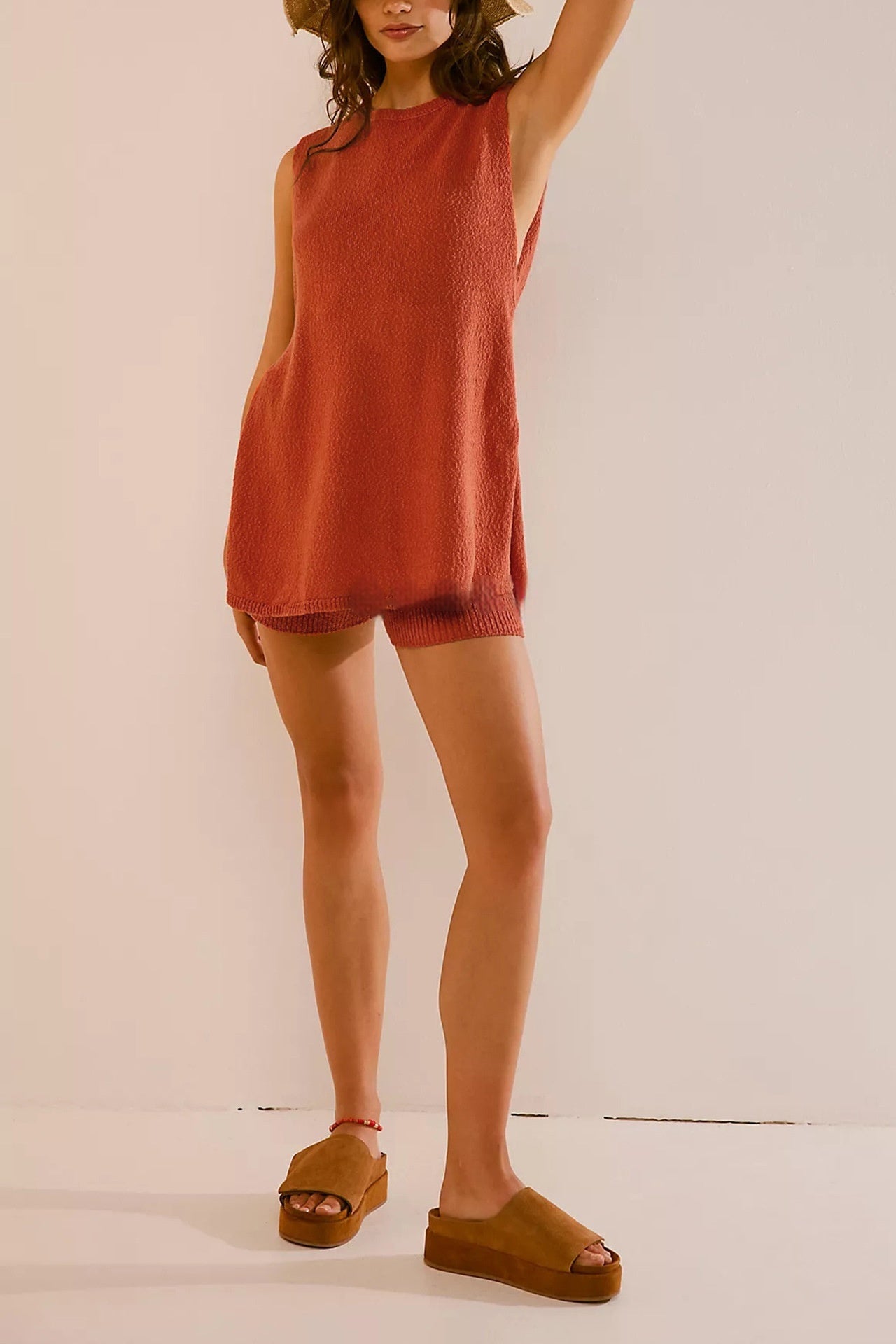 Knitwear Plus Size Slit Vest Suit Women
