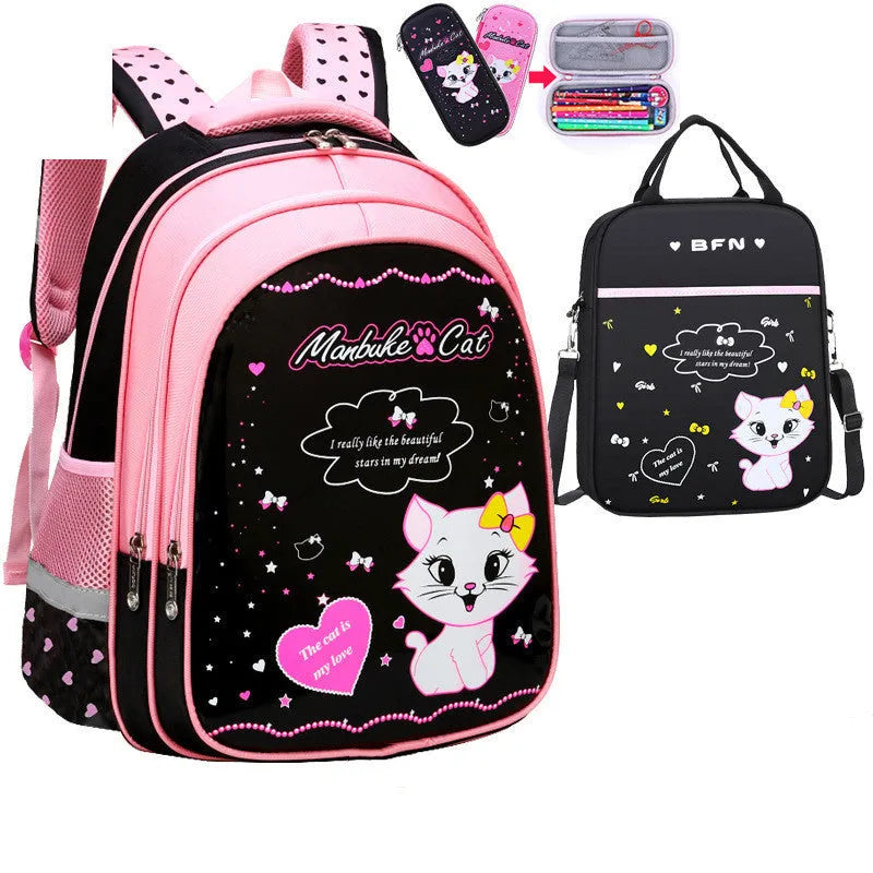 Enfants École Mignon Chat Impression Sac À Dos