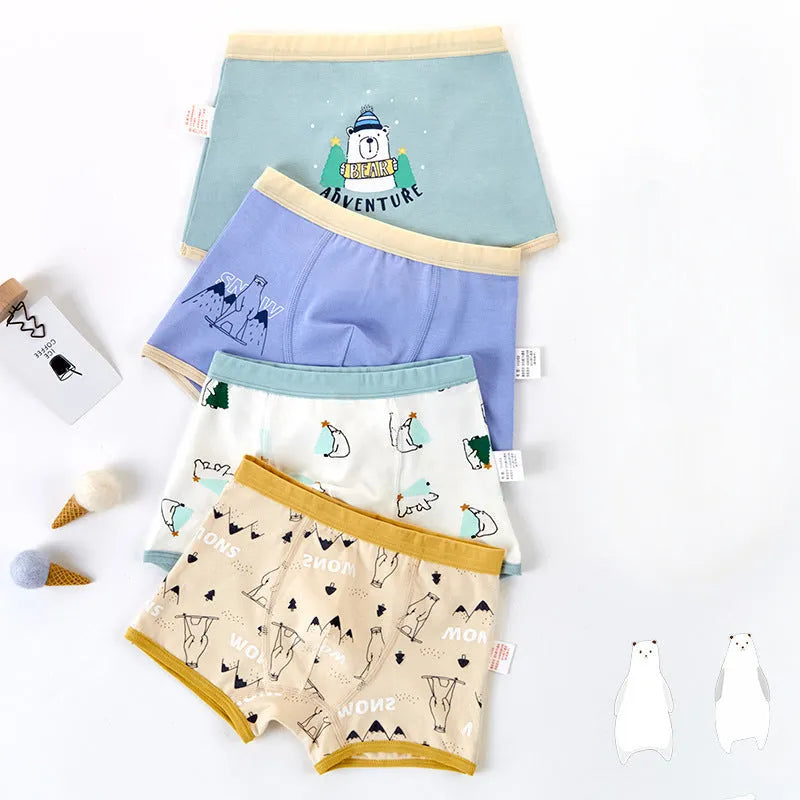 Cartoon Simple Cotton Children's Boxer Shorts
