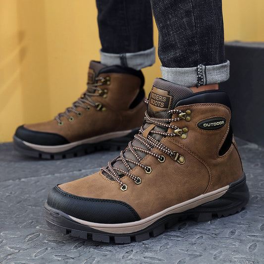 Large Size Winter Men's Shoes High-top Cotton Boots Plus Velvet To Keep Warm - Enfance-Heureuse