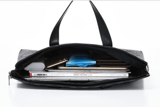 Atmospheric Plaid Business Handbag Horizontal Shoulder Messenger - Enfance-Heureuse