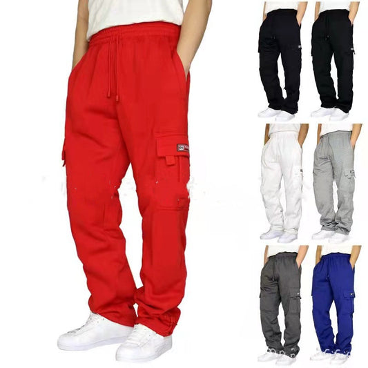 Men Pants Sweatpants Stretch Elastic Waist Jogger Sports Pants Drawstring Trousers Fashion Mens Clothing - Enfance-Heureuse