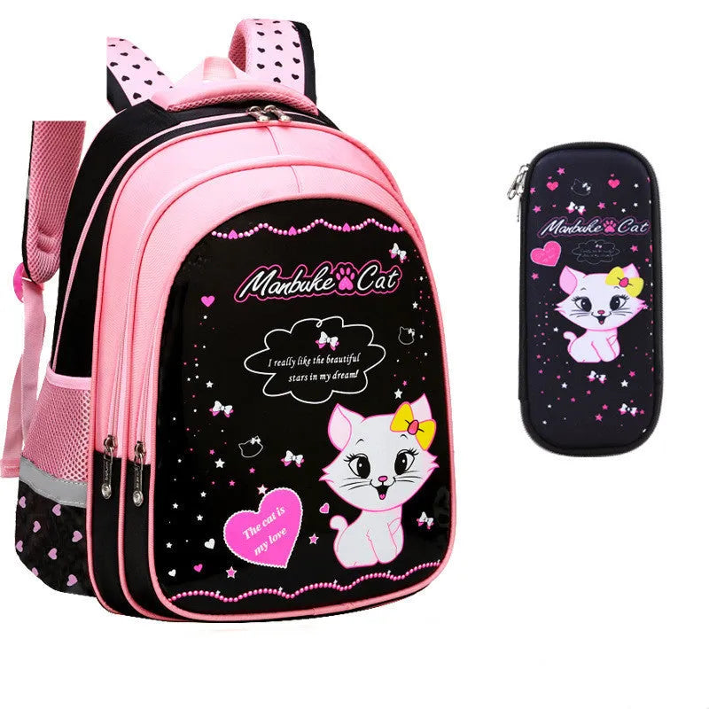 Enfants École Mignon Chat Impression Sac À Dos