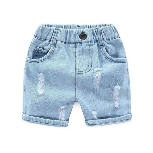 Shorts de plage en jeans déchirés pour garçons - Enfance-Heureuse
