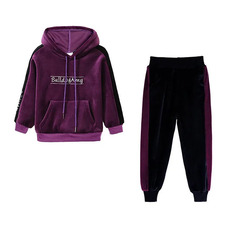Costume de sport deux pièces à manches longues pour filles