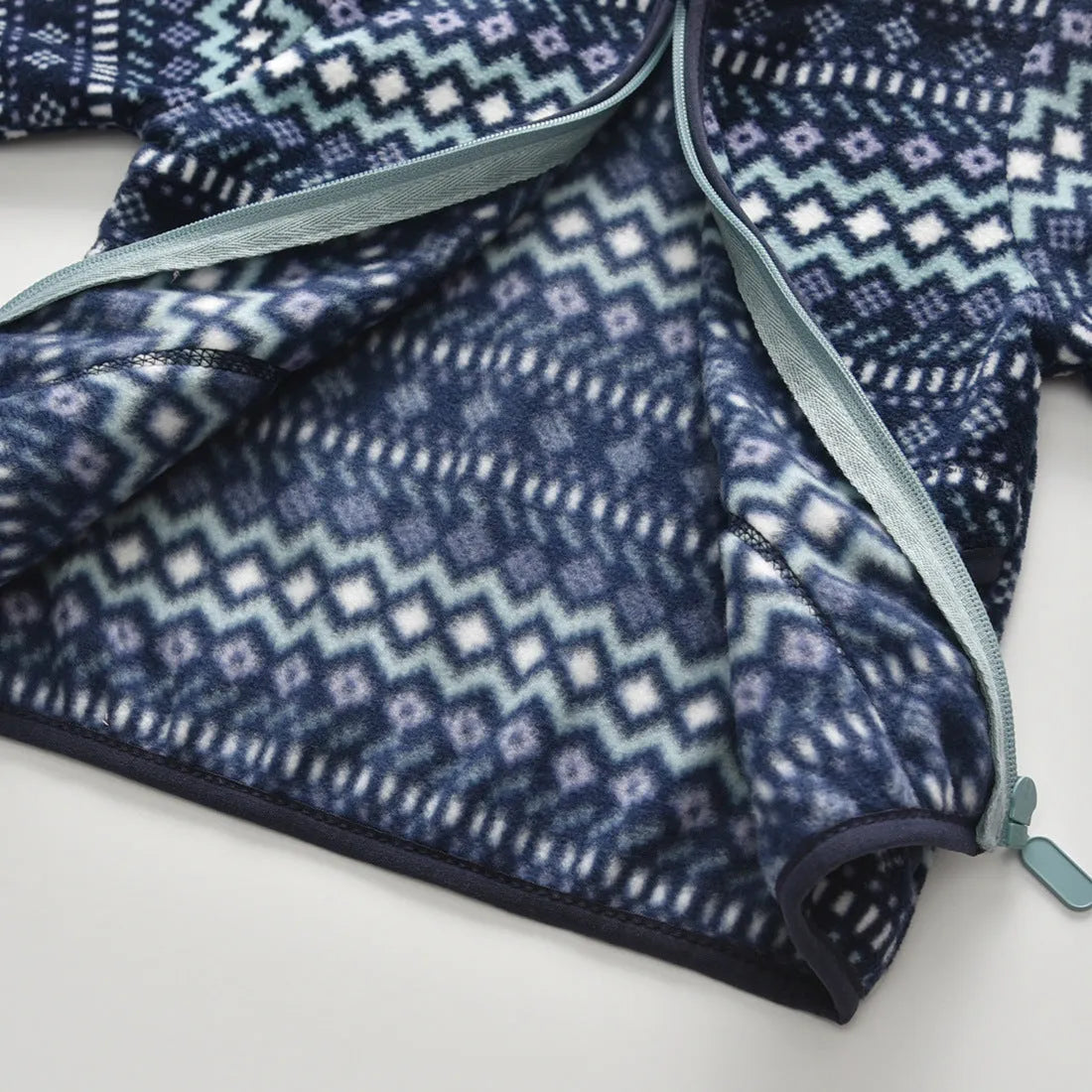 Bébé Polaire Veste Bleu Marine Rayé Mince À Manches Longues Col montant Haut