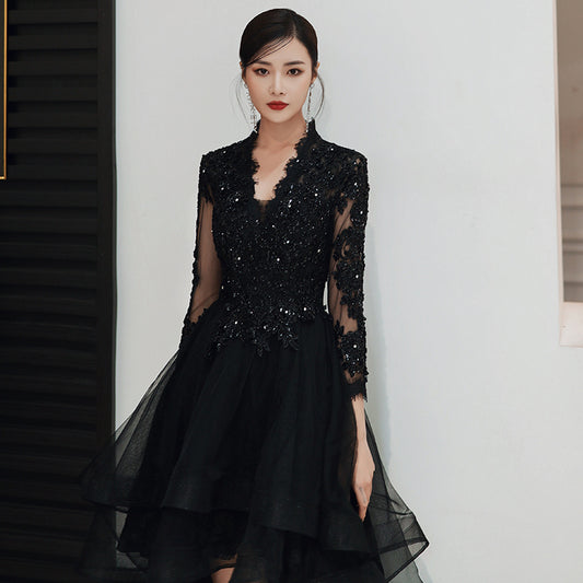 Black Evening Dress Feminine And Luxurious - Enfance-Heureuse