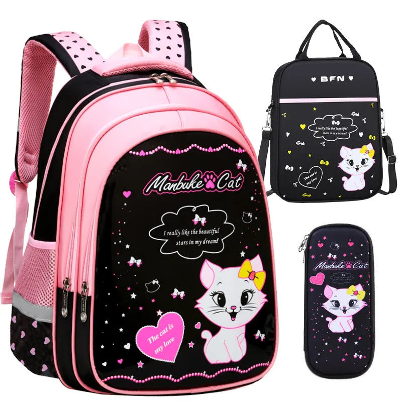 Enfants École Mignon Chat Impression Sac À Dos