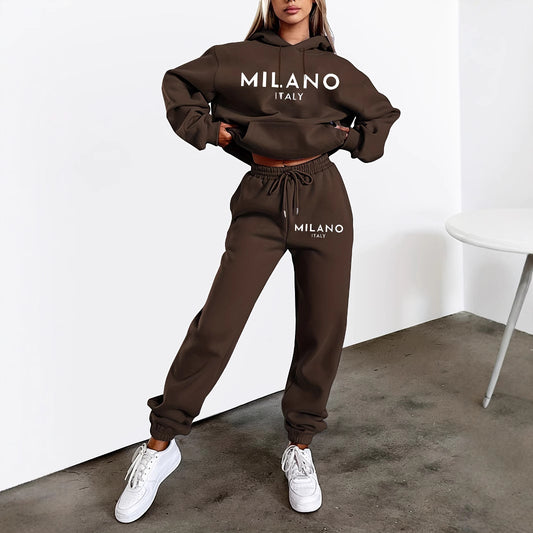 Women's Fashion Printed Hoodie Suit - Enfance-Heureuse