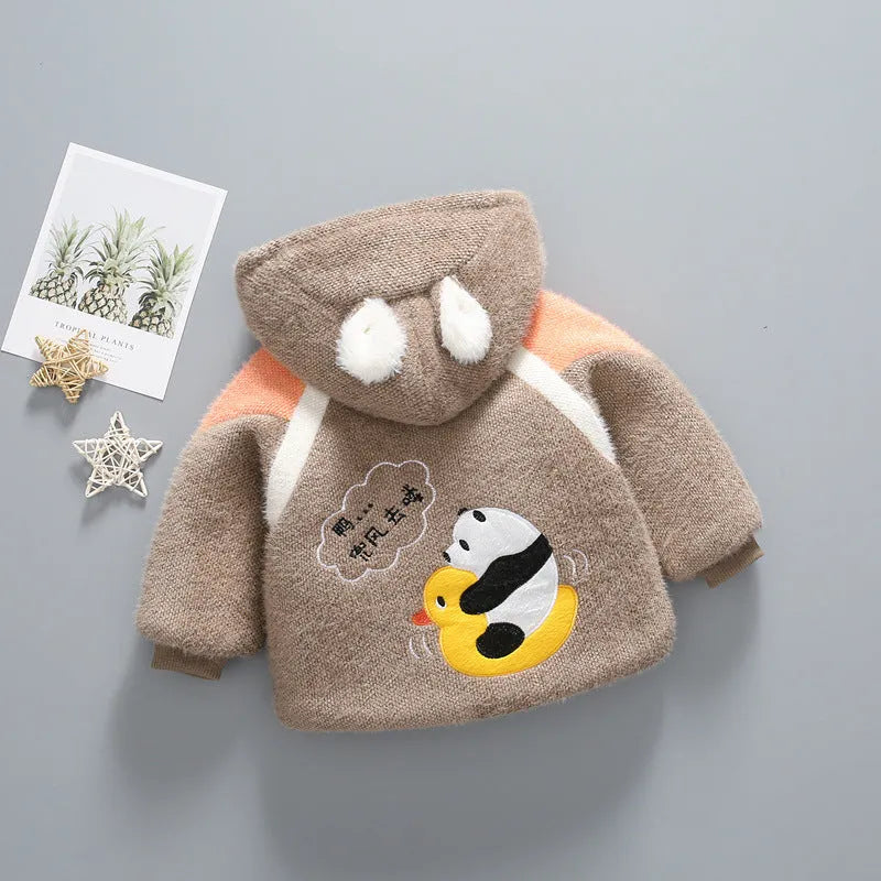 Children's Warm Winter Mink Velvet Plus Velvet Padded Jacket - Enfance-Heureuse