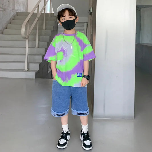 Summer Boys Casual T-Shirt Shorts Set - Enfance-Heureuse