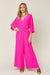 Double Take Full Size Surplice Wide Leg Jumpsuit with Pockets - Enfance-Heureuse