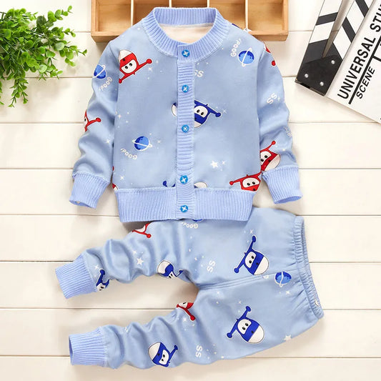 Deux pièces dessin animé bébé vêtements pour enfants plus pull en cachemire - Enfance-Heureuse