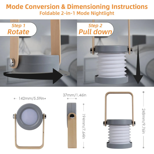 Camping Light Lantern Light Night Light Telescopic Led Table Lamp Folding Usb Light 3d Creative Product Portable Light - Enfance-Heureuse