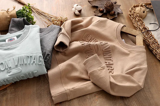 Boys Long Sleeve Pullover Crew Neck - Enfance-Heureuse