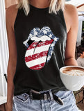 Ladies' Lip Print Fashionable Casual Versatile Tank Top - Enfance-Heureuse
