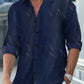 Men's Full Size Button Up Long Sleeve Shirt Plus Size - Enfance-Heureuse