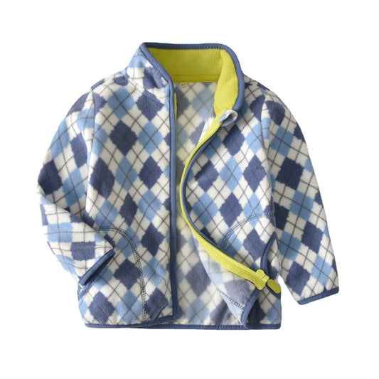 Garçons Polaire Veste Diamant Imprimer Zip Top