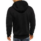 Men's Casual Zipper Hooded Sweater Solid Color Sports Fitness Jackets Cardigan - Enfance-Heureuse