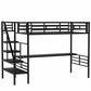 Metal Loft Bed Frame With Desk, No Box Spring Needed,Twin ,Black - Enfance-Heureuse
