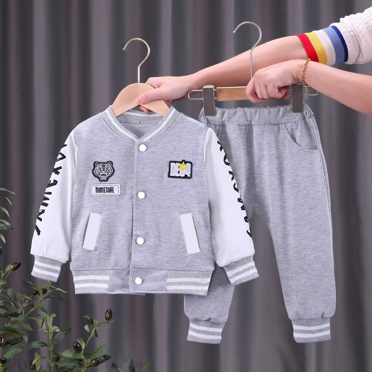 Boys Baseball Jacket Korean Two-piece Set - Enfance-Heureuse