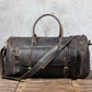 Men's Retro Genuine Leather Super Large Capacity First Layer Cowhide Leather Hand Luggage Bag - Enfance-Heureuse