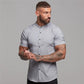 New Summer Shirt Fitness Clothing Cotton Tops Short Sleeve Sports Shirts Brand Mens Short Cool Casual Fashion Breathable Shirt - Enfance-Heureuse