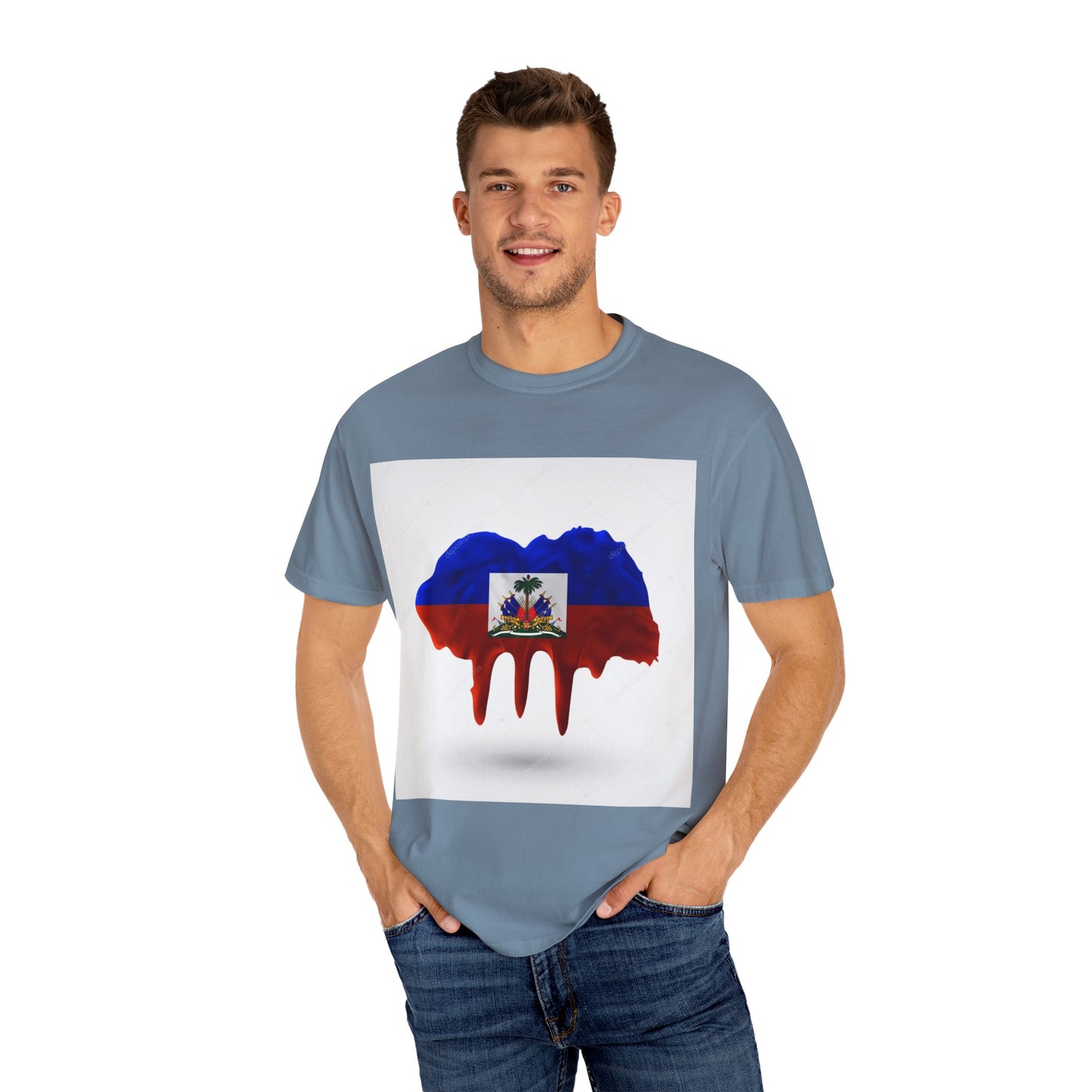Haiti Flag Drip T-Shirt — Haitian Pride Graphic Tee