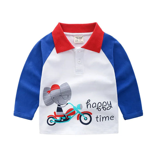 Garçons automne à manches longues T-shirt enfants de POLO - Enfance-Heureuse