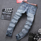 MCCKLE Fashion Brand Designer Mens Ripped Jeans Pants Light Blue Slim Fit Distressed Denim Joggers Male Plus Size Jean Trousers - Enfance-Heureuse