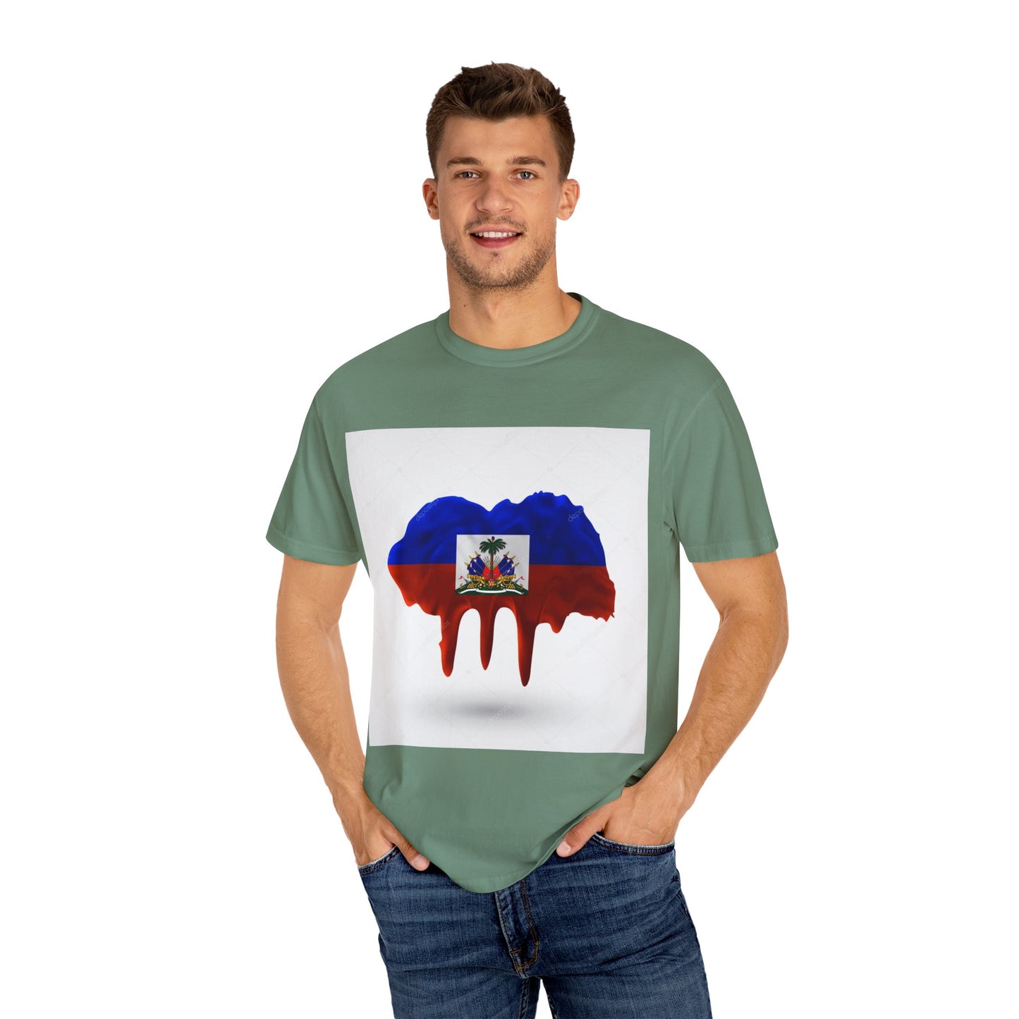 Haiti Flag Drip T-Shirt — Haitian Pride Graphic Tee