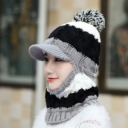 Women's plush thick woolen hat earmuffs