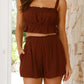 Ruffled Square Neck Cami and Shorts Set - Enfance-Heureuse
