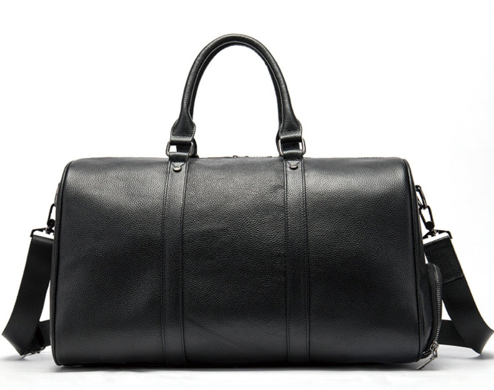 The first layer of leather leisure portable travel bag luggage bag with independent shoes single shoulder diagonal package - Enfance-Heureuse