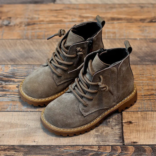 Boys Single Boots Boots Children Martin Boots Black Army Boots Summer High Boots Big Boys - Enfance-Heureuse