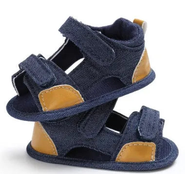 Sandales Velcro en denim pour bébé chaussures pour bébé - Enfance-Heureuse