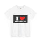 I Love Jesus Unisex Heavy Cotton Tee - Faith-Based Apparel for Everyday Wear - Enfance-Heureuse