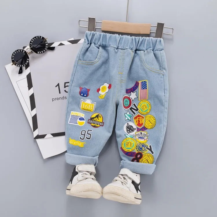 Autumn new children's jeans - Enfance-Heureuse
